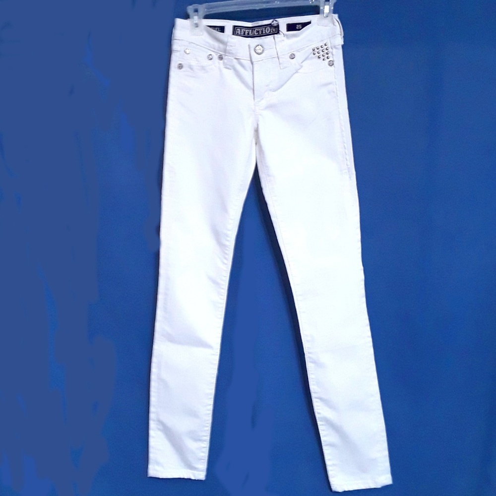 Affliction Raquel Jeans White Size 25 NWT Skinny